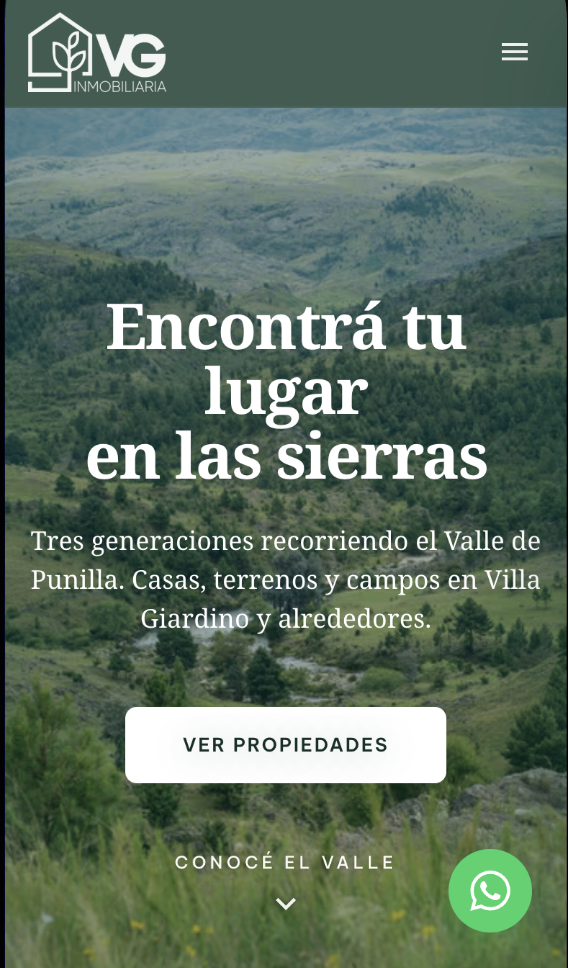 Gallardo Propiedades public site, property listing page